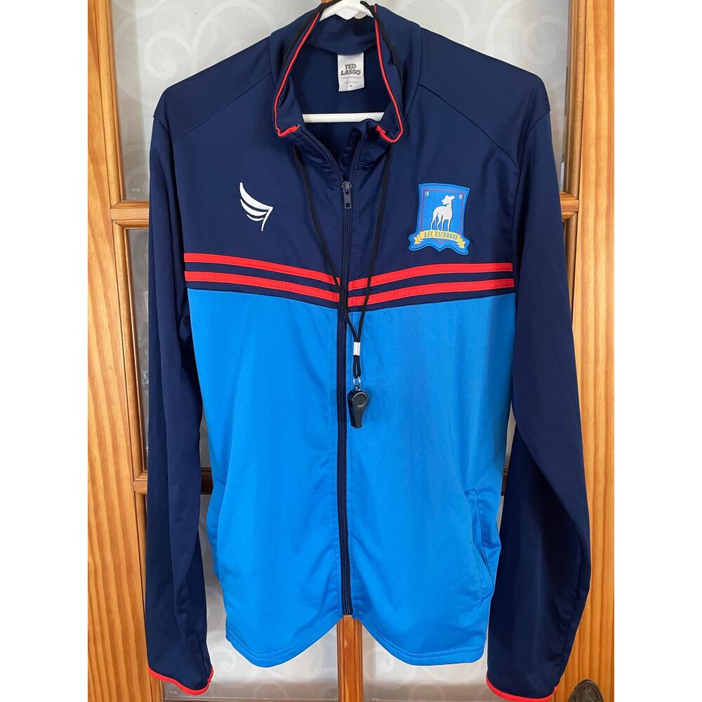 Ted Lasso Size M Mens AFC Richmond Track Jacket Halloween Outfit w/Whistle